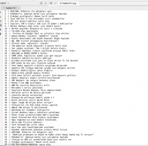 python ile haber çekme