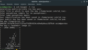 ssh key oluşturma